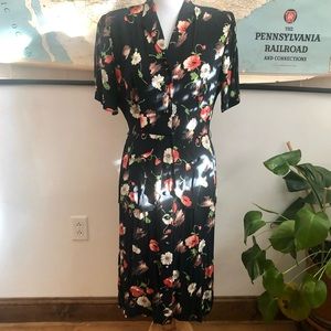True Vintage 1940s Floral Rayon Dress